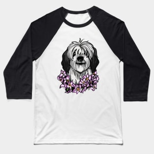 O is for Old English Sheepdog and Orchid Baseball T-Shirt